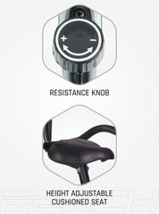 Reach Air bike AB-110: Features-Resistance knob and height adjustable cushioned seat
