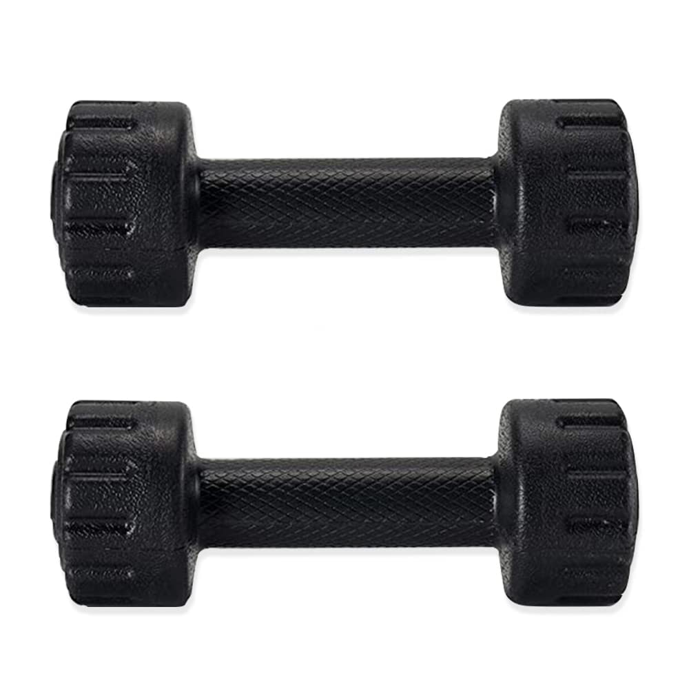 Reach PVC Dumbbell Set Weights| Pack of 2 For Strength Training Home Gym Fitness & Full Body Workout | Easy Grip & Anti- slip Dumbbell for Weight loss (5kg, Black)