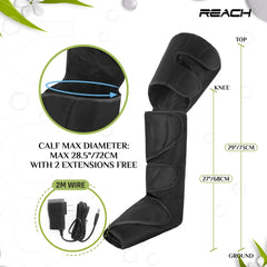 Reach Cozy Leg, Calf & Foot Massager | Air Compression Leg Massager for Pain Relief, Muscle Relaxation & Blood Circulation | Portable Air Pressure Massager