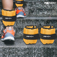 Reach Ankle & Wrist Weight Bands 2 Kg X 2 Orange | Weights For Arms & Legs | Adjustable Gym Weights For Fitness Walking Running Jogging Exercise Gym Workout | For Men & Women | 12 Months Warranty